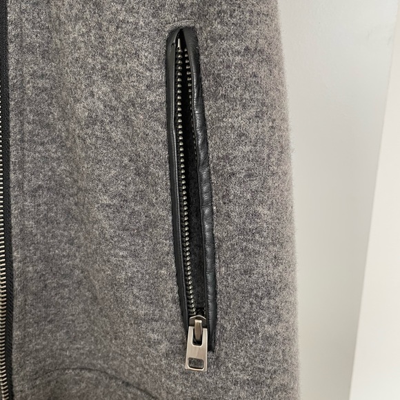 Club Monaco Moto Long Grey Wool Vest - Picture 1 of 5